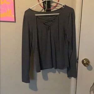 Long sleeve low cut shirt
